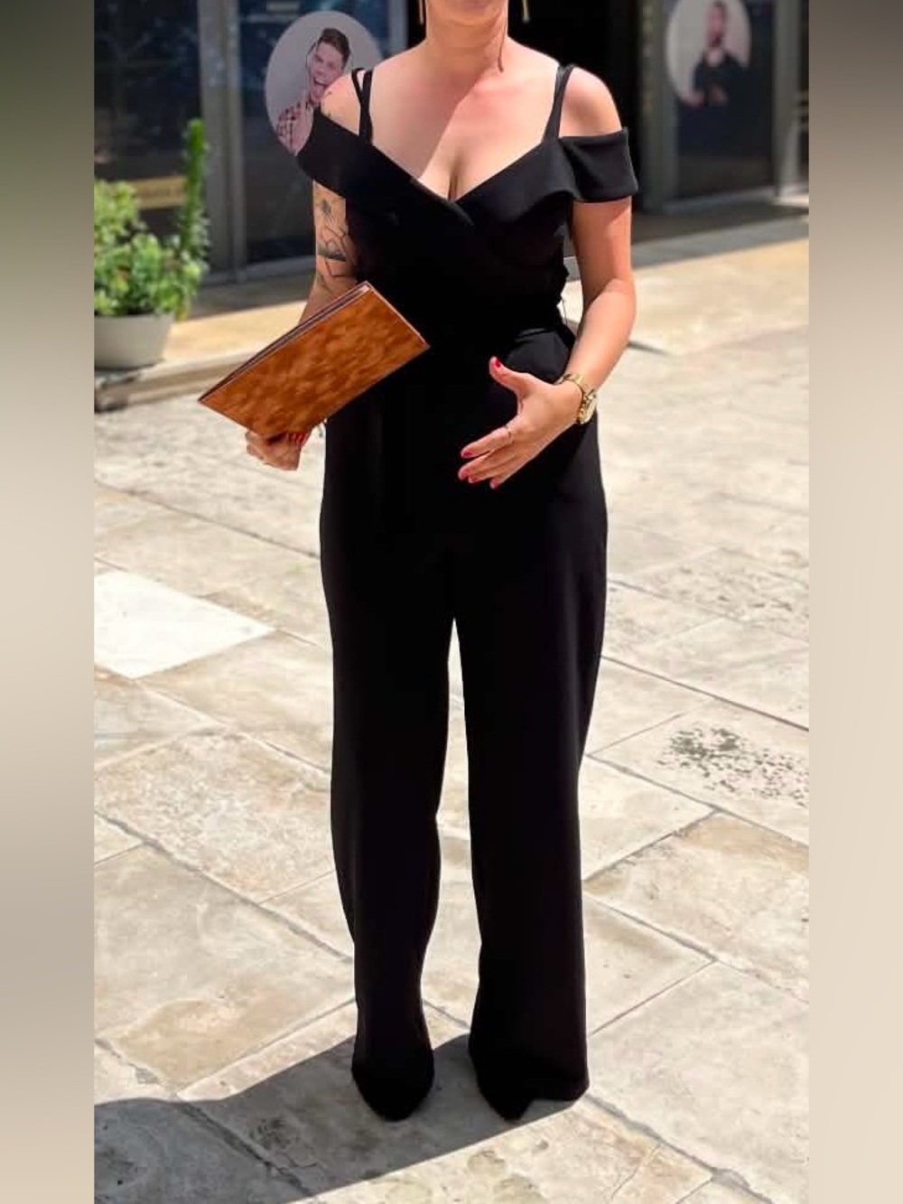 Black Wide-Leg Jumpsuit with Tie Waist